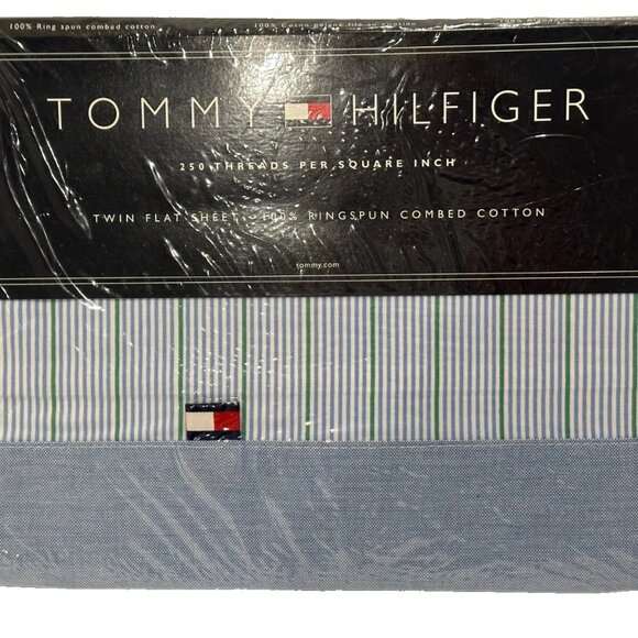 Tommy Hilfiger Vintage “Sinclair” Twin Flat Sheet 66x96 100% Cotton NIP - Picture 2 of 2